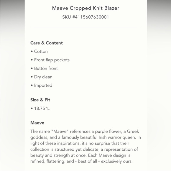 Anthropologie NWT Maeve Cropped Knit Blazer
Size M. - Picture 7 of 11